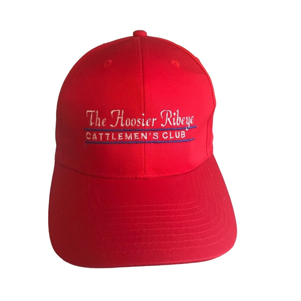 Hoosier Ribeye Cattleman's Club Red Snapback Trucker Hat Cap